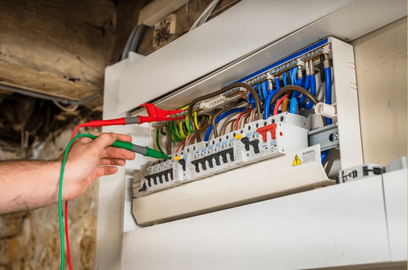 Electrical testing of fuse board